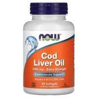 Картинка Жир з печінки тріски посиленої дії Now Foods Cod Liver Oil 1000 мг 90 капсул від інтернет-магазину спортивного харчування PowerWay
