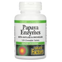 Картинка Ферменти папаї з амілазою і бромелаїном, Papaya Enzymes,Natural Factors   від інтернет-магазину спортивного харчування PowerWay