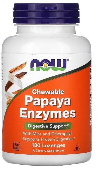 Травні ферменти папайї, Papaya Enzymes, Now Foods, 180 пастилок