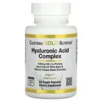 Картинка Комплекс із гіалуроновою кислотою California Gold Nutrition Hyaluronic Acid Complex 60 капсул від інтернет-магазину спортивного харчування PowerWay