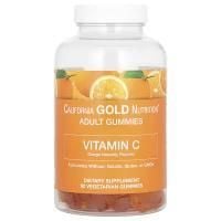 Картинка Жувальний вітамін С, Vitamin C Gummies, California Gold Nutrition, зі смаком натурального апельсину, 90 жувальних таблеток від інтернет-магазину спортивного харчування PowerWay