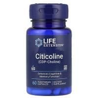 Картинка Цитиколін Life Extension Citicoline (CDP-Choline) 60 веганських капсул від інтернет-магазину спортивного харчування PowerWay