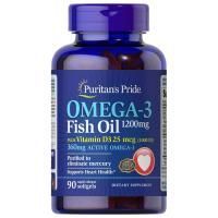 Картинка Puritan's Pride Omega-3 Fish Oil 1200 mg plus Vitamin D3 1000 IU від інтернет-магазину спортивного харчування PowerWay