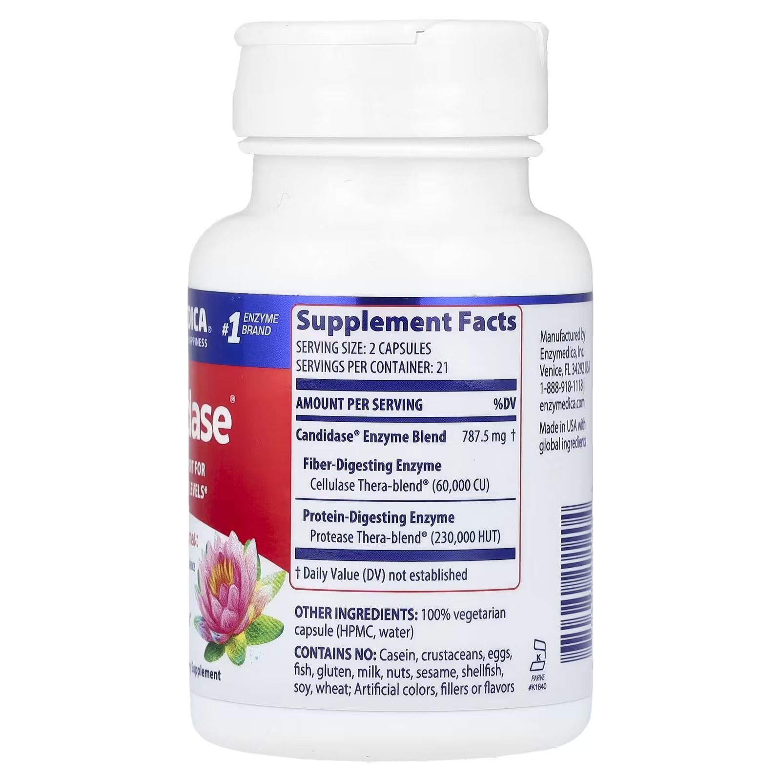 Кандідаза, Enzymedica, Candidase 42 капсули