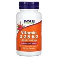 Картинка Вітамін Д3 та К2, Vitamin D-3 & K-2, Now Foods від інтернет-магазину спортивного харчування PowerWay