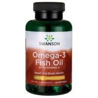 Картинка Омега-3 з вітаміном D3 Swanson, Omega-3 Fish Oil with Vitamin D 1000 mg від інтернет-магазину спортивного харчування PowerWay