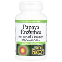 Картинка Ферменти папаї з амілазою і бромелаїном, Papaya Enzymes,Natural Factors   від інтернет-магазину спортивного харчування PowerWay
