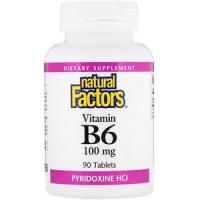 Картинка Вітамін B6, піридоксин HCl, Natural Factors від інтернет-магазину спортивного харчування PowerWay