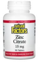 Картинка Цинк цитрат, Natural Factors,Zinc Citrate, 15 мг від інтернет-магазину спортивного харчування PowerWay