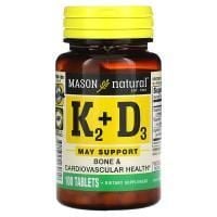 Вітаміни К2 та D3 Mason Natural, 100 мкг
