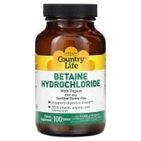 Картинка Бетаїн гідрохлорид Country Life Betaine Hydrochloride with Pepsin  від інтернет-магазину спортивного харчування PowerWay