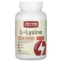 Картинка Л-лізин Jarrow Formulas L-Lysine 500 мг 100 капсул від інтернет-магазину спортивного харчування PowerWay