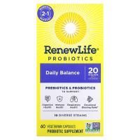 Картинка Пробіотики RenewLife Probiotics Daily Balance 20 Млрд КОЕ 60 веганських капсул від інтернет-магазину спортивного харчування PowerWay