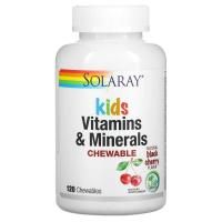 Картинка Мультивітаміни для дітей Solaray Children's Chewable Vitamins and Minerals, зі смаком вишні від інтернет-магазину спортивного харчування PowerWay
