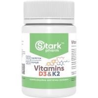 Картинка Вітамін Д3 та К2 Stark Pharm Vitamins D3 and K2 120 таблеток від інтернет-магазину спортивного харчування PowerWay