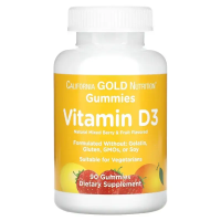 Картинка Жувальний вітамін D3, без желатину і глютену, California Gold Nutrition від інтернет-магазину спортивного харчування PowerWay