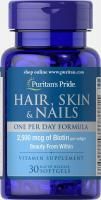 Картинка Вітаміни для волосся шкіри і нігтів Puritan's Pride Hair, Skin & Nails One Per Day Formula від інтернет-магазину спортивного харчування PowerWay
