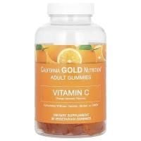 Картинка Жувальний вітамін С, Vitamin C Gummies, California Gold Nutrition, зі смаком натурального апельсину, 90 жувальних таблеток від інтернет-магазину спортивного харчування PowerWay