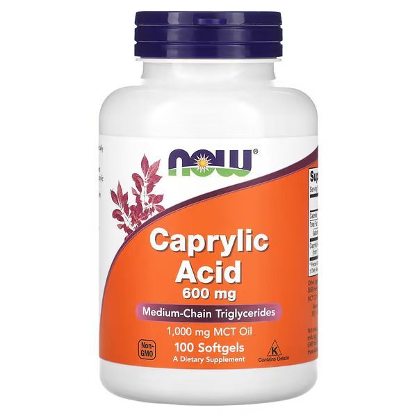 Mowl Capsuloid カプセロイド Каприлова кислота NOW Foods Caprylic Acid 600 мг 100 капсул
