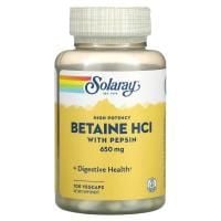 Картинка Бетаїн гідрохлорид з пепсином Solaray High Potency Betaine HCl with Pepsin від інтернет-магазину спортивного харчування PowerWay