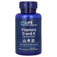 Картинка Вітамін Д і К з йодом Life Extension Vitamins D and K with Sea-Iodine від інтернет-магазину спортивного харчування PowerWay
