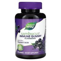 Картинка Жувальна добавка для зміцнення імунітету з бузиною Nature's Way Sambucus Elderberry with Zinc Vitamins C and D3  від інтернет-магазину спортивного харчування PowerWay