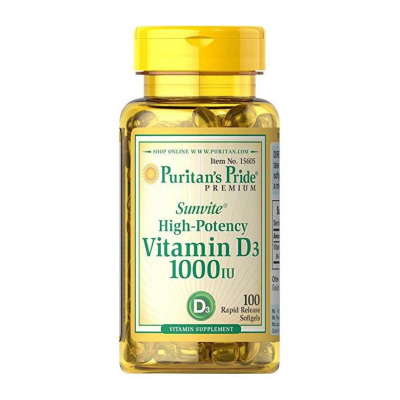 Картинка Вітамін D3 Puritans Pride - Vitamin D3 1000 IU від інтернет-магазину спортивного харчування PowerWay