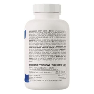 Картинка Магній цитрат + В6 Ostrovit Magnesium Citrate + B6 90 таблеток від інтернет-магазину спортивного харчування PowerWay