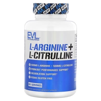 Картинка L-аргінін і L-цитрулін Evlution Nutrition L-Arginine + L-Citrulline 120 капсул від інтернет-магазину спортивного харчування PowerWay