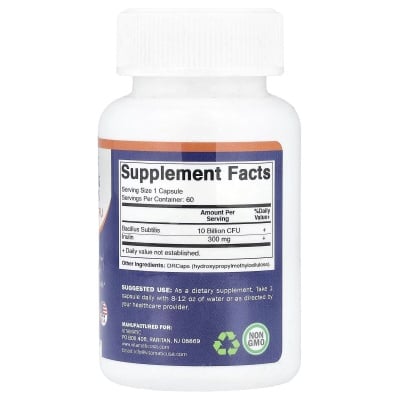 Картинка Сінна паличка Vitamatic Bacillus subtilis 60 капсул з гіпромелозою DRcaps від інтернет-магазину спортивного харчування PowerWay