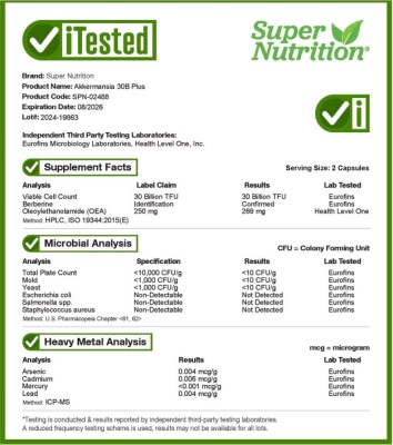 Картинка Добавка з акермансією Super Nutrition Akkermansia 30B Plus від інтернет-магазину спортивного харчування PowerWay