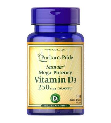 Картинка Вітамін Д-3 Puritan's Pride Vitamin D3 10000 IU від інтернет-магазину спортивного харчування PowerWay