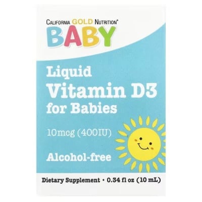 Картинка Вітамін D3 в каплях для дітей California Gold Nutrition 400 IU, 10 мл від інтернет-магазину спортивного харчування PowerWay