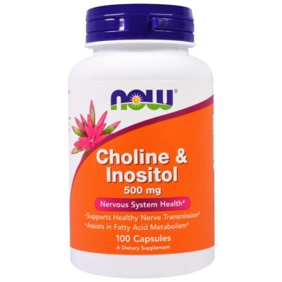 Картинка Холін і інозитол, Choline Inositol, Now Foods, 500 мг, 100 капс. від інтернет-магазину спортивного харчування PowerWay