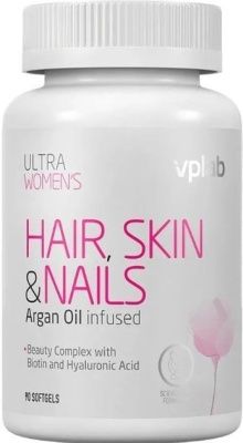 Картинка Вітаміни для волосся, шкіри та нігтів, Vplab Ultra Women's Hair, Skin and Nails 90 капсул від інтернет-магазину спортивного харчування PowerWay