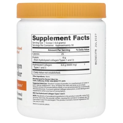 Картинка Колаген 1 і 3 типу Collagen Types 1&3 Powder Doctor's Best від інтернет-магазину спортивного харчування PowerWay