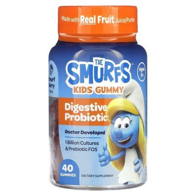 Картинка Пробіотики для дітей The Smurfs Kids Gummy Digestive Probiotic 40 мармеладок від інтернет-магазину спортивного харчування PowerWay