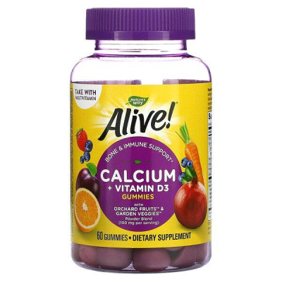 Картинка Кальцій з вітаміном D3, Calcium + D3, Alive! Nature's Way від інтернет-магазину спортивного харчування PowerWay