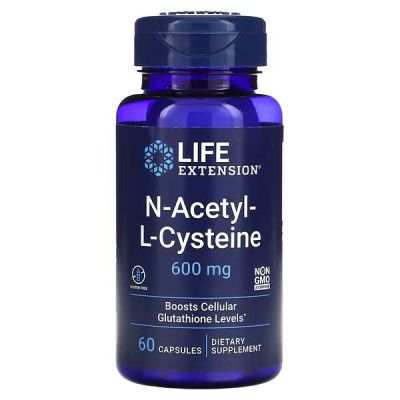 Картинка Ацетилцистеїн Life Extension N-Acetyl-L Cysteine (NAC) 600 мг 60 капсул від інтернет-магазину спортивного харчування PowerWay