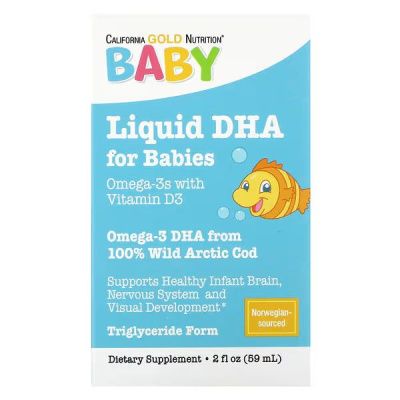 Картинка Омега-3 для дітей California Gold Nutrition BABY Liquid DHA for Babies 59 мл від інтернет-магазину спортивного харчування PowerWay