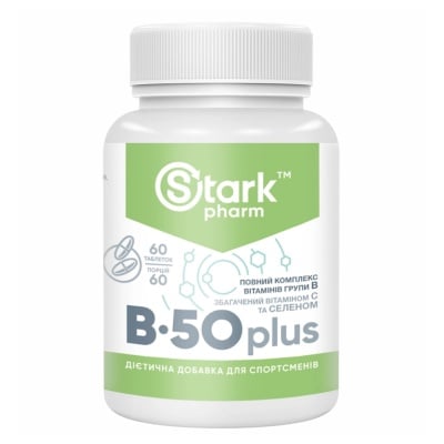 Картинка Комплекс вітамінів групи В B-50 Plus Stark Pharm від інтернет-магазину спортивного харчування PowerWay