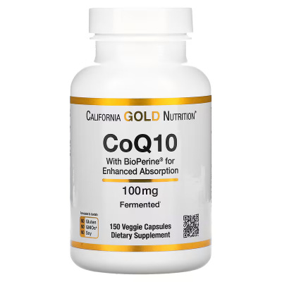 Картинка Коензим Q10 із біоперином California Gold Nutrition CoQ10 with Bioperine від інтернет-магазину спортивного харчування PowerWay