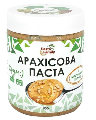 Картинка Арахісова паста зі шматочками арахісу Pasta Family від інтернет-магазину спортивного харчування PowerWay