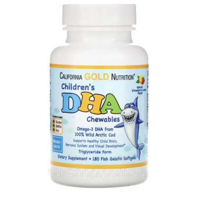 Картинка ДГК для дітей Children's DHA Chewables California Gold Nutrition від інтернет-магазину спортивного харчування PowerWay
