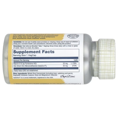 Картинка Цинк Solaray OptiZinc 30 мг 60 капсул від інтернет-магазину спортивного харчування PowerWay