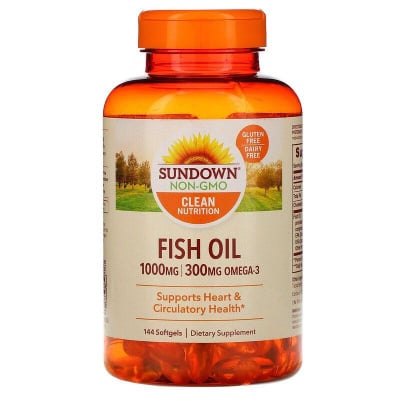 Картинка Омега-3,  Sundown Naturals, Fish Oil, 1000 мг від інтернет-магазину спортивного харчування PowerWay