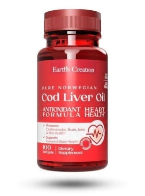 Картинка Олія печінки тріски Earth's Creation Cod Liver Oil від інтернет-магазину спортивного харчування PowerWay