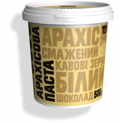 Картинка Арахiсова паста з бiлим шоколадом та кавовими зернами ТОМ від інтернет-магазину спортивного харчування PowerWay