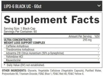 Картинка Жироспалювач Nutrex Lipo 6 Black Ultra Concentrate від інтернет-магазину спортивного харчування PowerWay