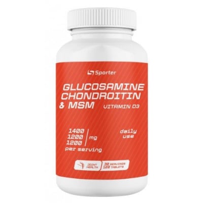 Картинка Засіб для суглобів Sporter Glucosamine Chondroitin MSM + D3 від інтернет-магазину спортивного харчування PowerWay